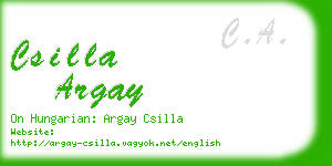 csilla argay business card